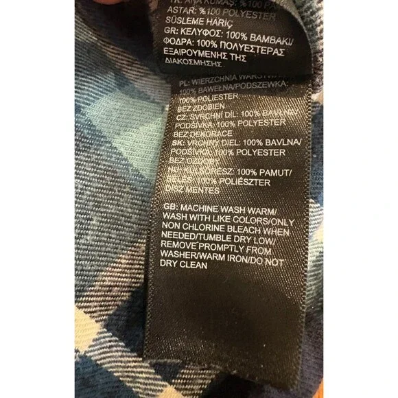 The North Face Shirt Men's Medium Blue Flannel Plaid Long Sleeve Button Front - Picture 11 of 11